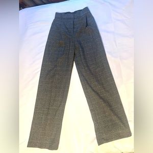 zara wide leg houndstooth plaid check pants